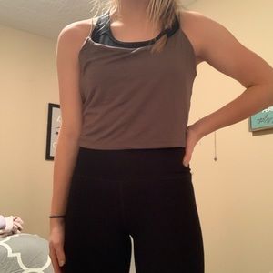 garage green olive cropped cami